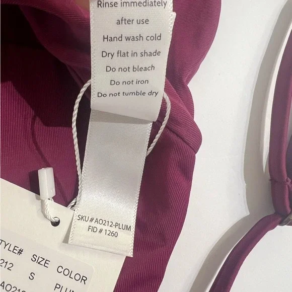 Andie Swim Santorini One-Piece Swimsuit Plum Burgundy Size Small Eco-Friendly - Picture 6 of 15